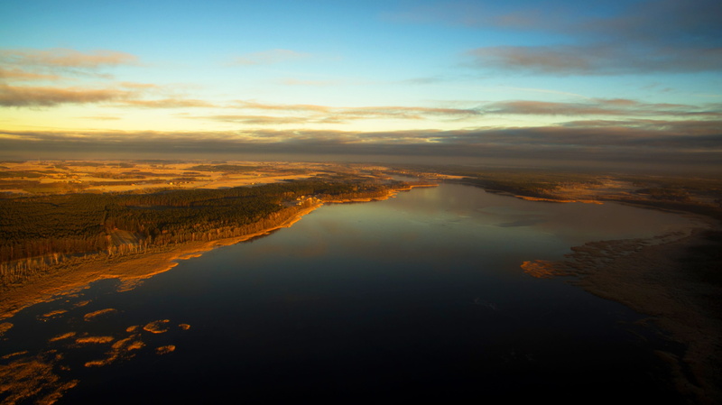 mazury, sunset, 4K, dawn, idyllic, cloud - sky, lake, remote, waterfront, tranquility, drone, dusk, reflection, nature, environment, beauty in nature