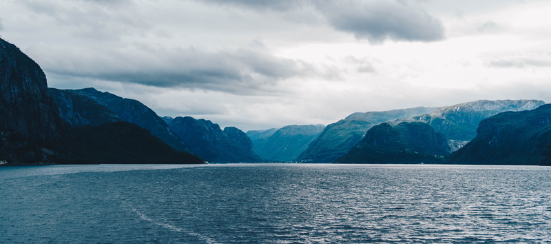 no people, body, blue, panoramic, near, nature, cloud, scenics - nature, fjord, landscape, beauty in nature, view, mountains, norway, mountain, tree, mist