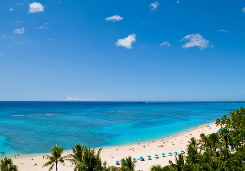 clouds, water, tropical, nature and l, blue, daylight, beach, trees, sand, 1080P, nature, white, ocean, people