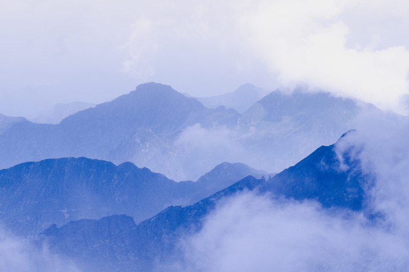 blue, summer, gradient, summit, mountain Range, eye, hill, asia, bird, meadow, mountain, tourism, landscape, mountain Ridge, mist, one colour