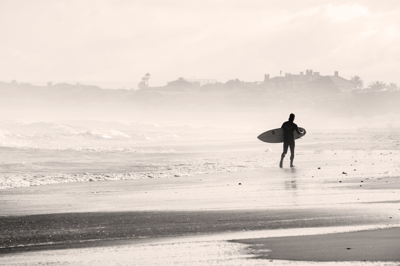 full length, photo, beach background, 5K, real people, tranquility, coastal, sandbank, surfer, grayscale, silhouette, leisure activity, land