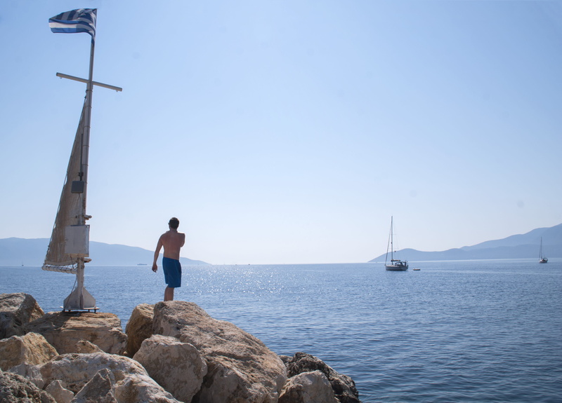 sailing, solid, 2K, rock - object, lifestyles, beauty in nature, sea, clear sky, rock, rocks, nature, scenics - nature, day, looking at view, leisure activity