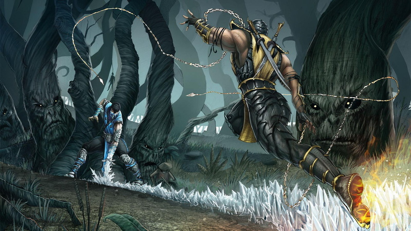 battle, sub zero, zero, morta, swords, mask, subzero, video games, scorpion, chain, weapons, faces, action, sub, vs, 1080P