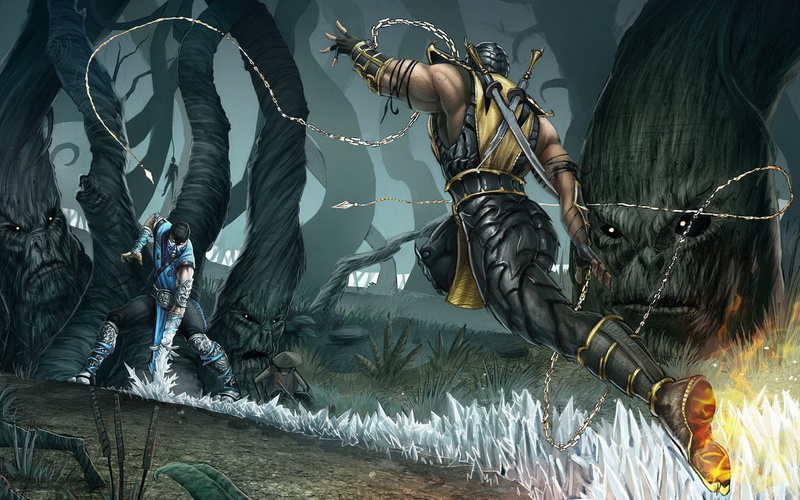 x, anime, Scorpion, games, Mortal Kombat, 1080P, video, hd, kombat, art, subzero, mortal