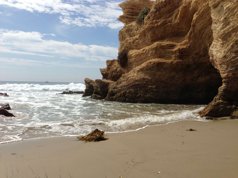 cloud - sky, power in nature, day, rock, 2K, crystal cove state park, eroded, water, land, treasure cove, newport beach, sea, sand, no people, rock formation