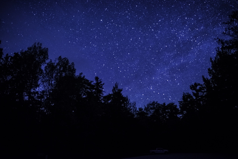 astrophotography, galaxy, stars, night sky, no people, tranquility, Blue sky, milky Way, silhouette, landscape, parking, United States, constellation, newport state park