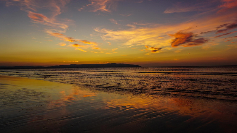 tranquil scene, beach, scenics - nature, united kindgom, tranquility, horizon over water, reflection, waves, sky, cloud - sky, nature, amazing, beautiful