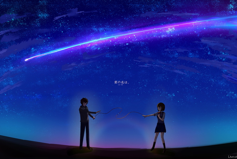 nature, women, star - space, 1080P, adult, Kimi No Na Wa., togetherness, childhood, astronomy, sky, Your Name., space, emotion, two people, men, child