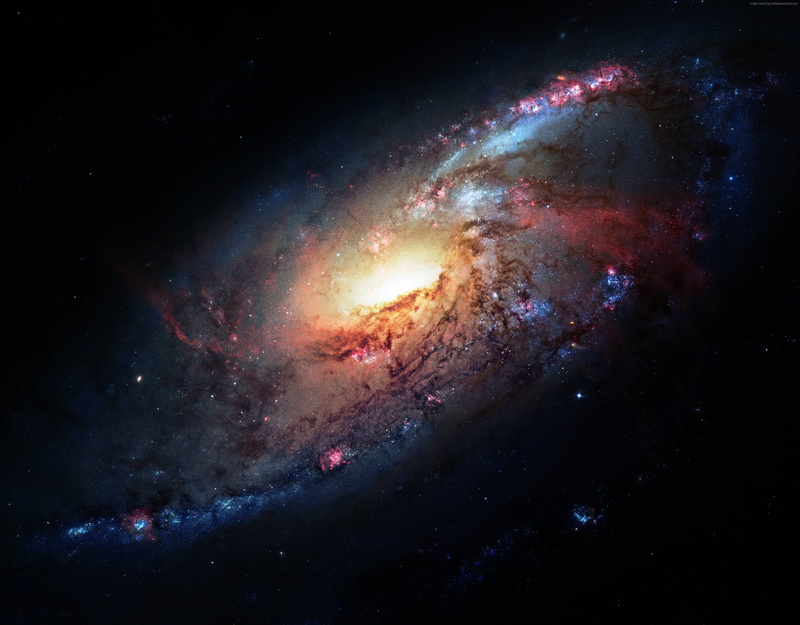 4K, stars, 4k, Messier 106