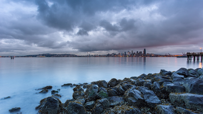 sea, building exterior, 4K, tranquility, scenics - nature, dusk, city, hd widescreen high quality desktop nature wild 3840x2160, outdoors, architecture