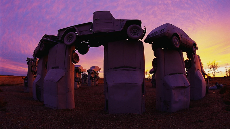 western, cars, nebraska, stonehenge, 1080P