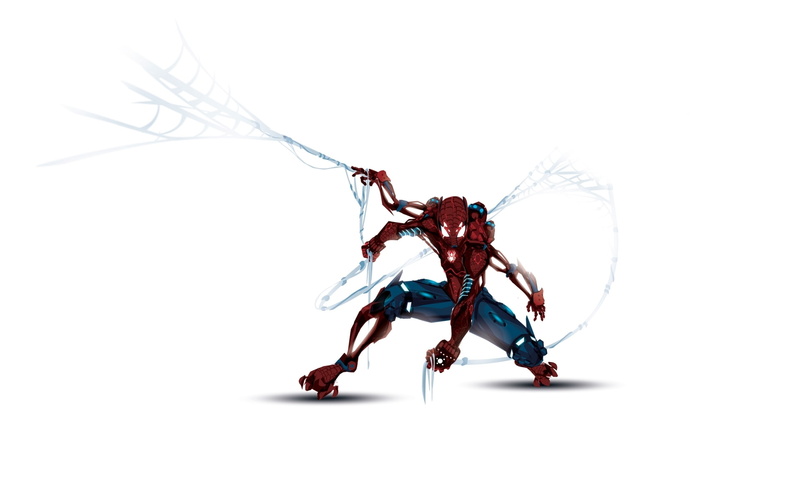 illustration, studio shot, man, indoors, arachnid, animal wildlife, technology, insect, animals in the wild, web, cut out, one animal, close-up, invertebrate
