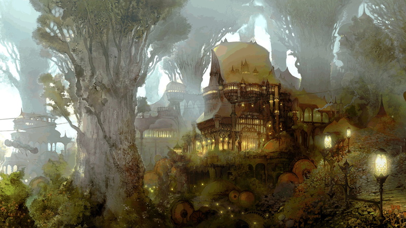 home, forest, locks, Gridania, the halls, antiquity, 1080P, paths, lights, art
