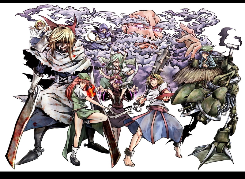 Shinki (Touhou), Hong Meiling, Aya Shameimaru, Suika Ibuki, Alice Margatroid, Touhou, Yuugi Hoshiguma, Anime, Goliath Doll, 720P