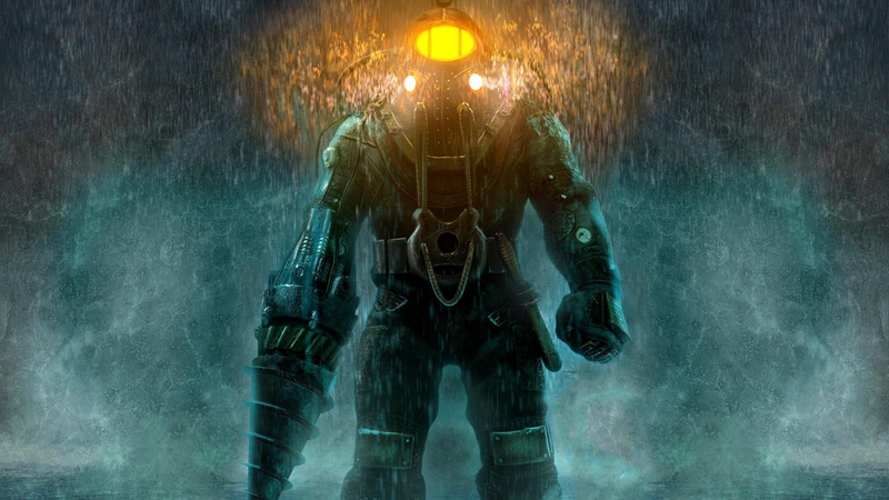 water, game, sea, aggression, technology, weapon, indoors, judgment Day - Apocalypse, bioshock, women, lighting equipment, digital composite, radiation
