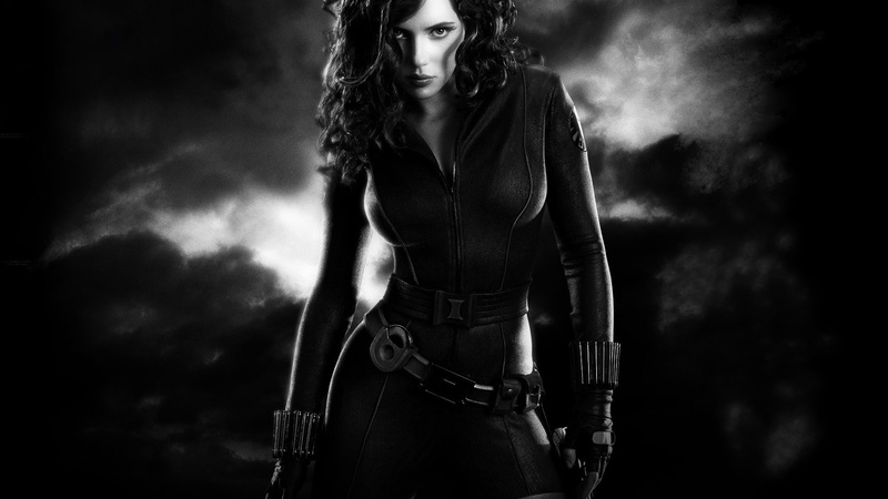 hero, monochrome, Marvel Comics, Scarlett Johansson, 1080P, superheroines, Black Widow, Iron Man 2