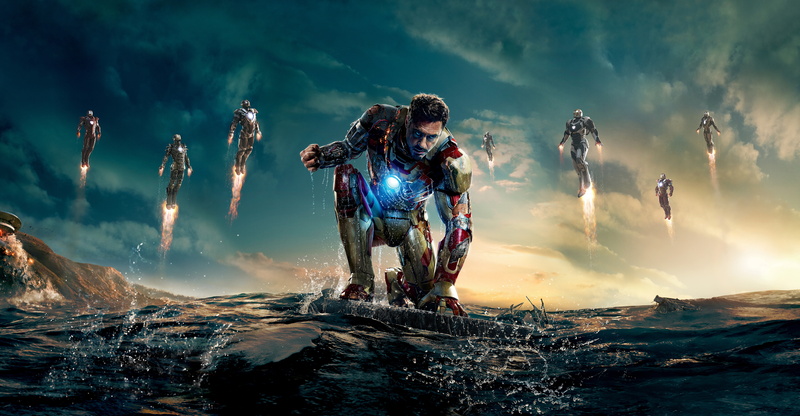 outdoors, mountain, rock, land, rock - object, cloud - sky, sky, Iron Man 3, environment, nature, people, standing, full length, mountain peak, leisure activity