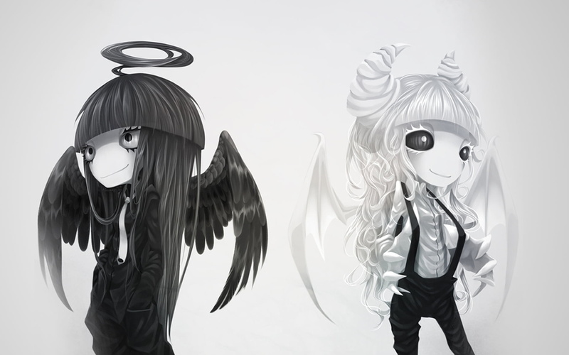 backgrounds, disguise, white, human Face, Angel, representation, fashion, devil, the demon, clothing, beautiful, cute, computer Graphic, women, one Person