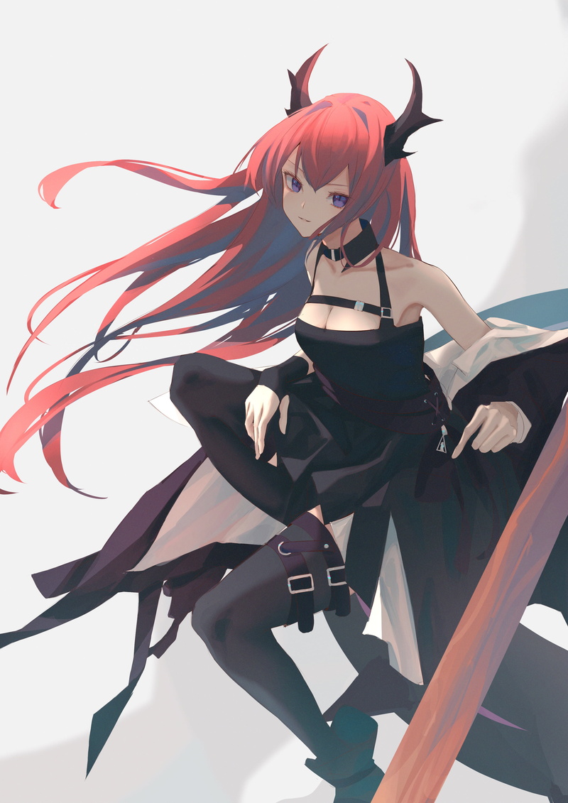 horns, portrait display, anime girls, Arknights, 4K, 7ife, redhead