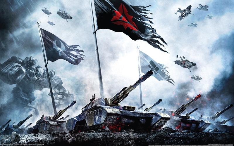 supreme commander, low angle view, war, strategy, battle, architecture, flag, no people, dark, transportation, tank, aggression, horror, water