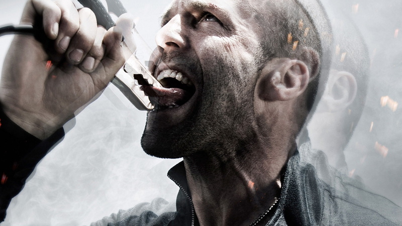 portrait, holding, one person, jason statham crank, mouth open, mouth, beard, close-up, facial hair, aggression, 1080P, adult, indoors, sign, males, bizarre
