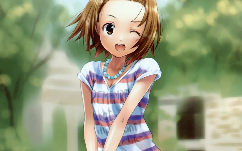 Tainaka Ritsu, anime girls, outdoors, beautiful woman, portrait, anime, lifestyles, waist up, day, leisure activity, women, standing, 1080P, young adult