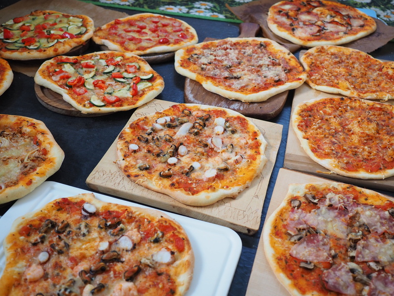 dairy product, kitchen, unhealthy eating, high angle view, cook, pepperoni pizza, bake, 4K, indoors, bake pizza, boards, daytime, benefit from, meal, freshness