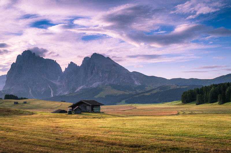 shack, nimbus, plains, cabin, mystic, mountain range, beauty in nature, grass, tranquility, clouds, environment, beautiful, tranquil scene, alm de siusi