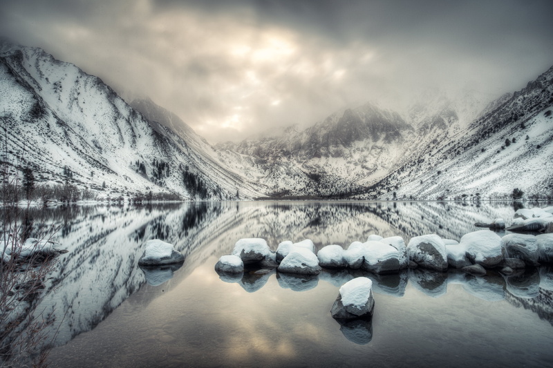 river, Reflection, Water  Ice, winter, snow, glacier, Eastern Sierra, Cold  Winter, scenics, Convict Lake, HDR, landscape photography, landscape, Range  Lake