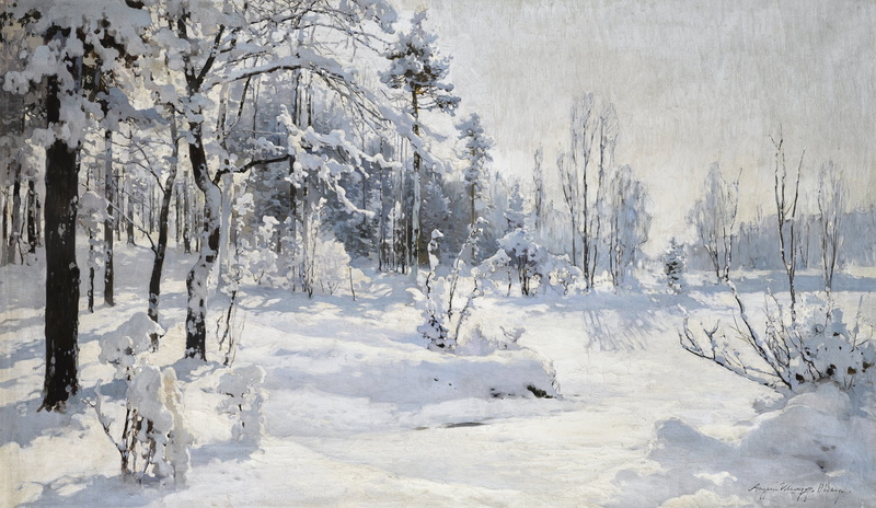 Andrei Nikolaevich Shilder, snow, WINTER LANDSCAPE, winter nature, 1080P, 1918