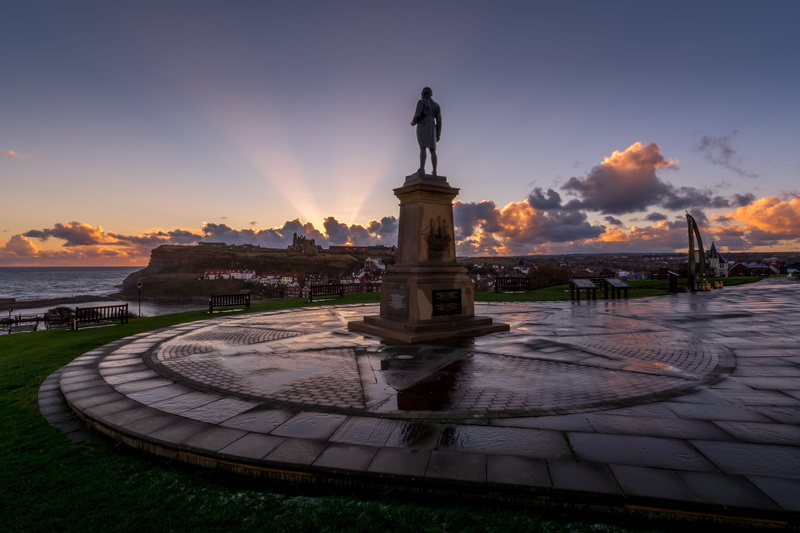 built structure, captain cook, vacation, lamp, human representation, sunset, reflected, sunrays, bench, architecture, building exterior, whale bones, church