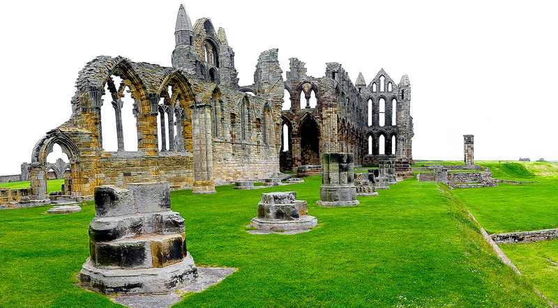 nature, grass, place of worship, the past, architecture, the ruins, ruined, vintage, 4K, travel destinations, North Yorkshire, tourism, building exterior