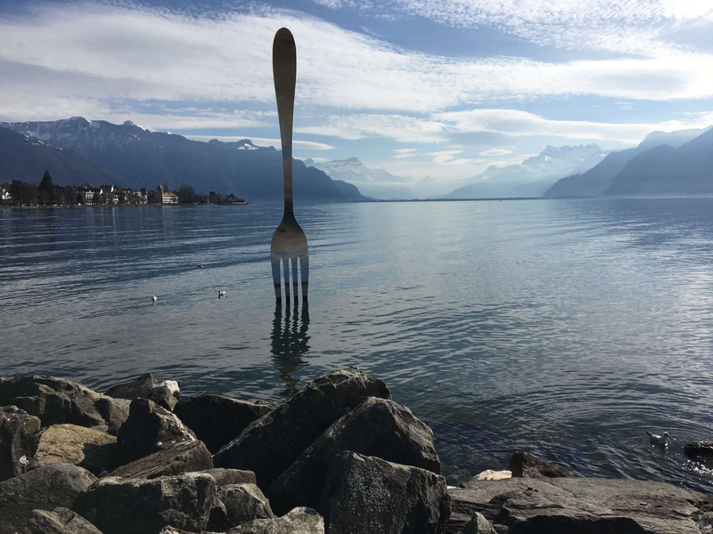 landscape, february, day, beauty in nature, non-urban scene, lake, cook, water, vevey, switzerland, fork, clouds, scenics - nature, winter, cloud - sky