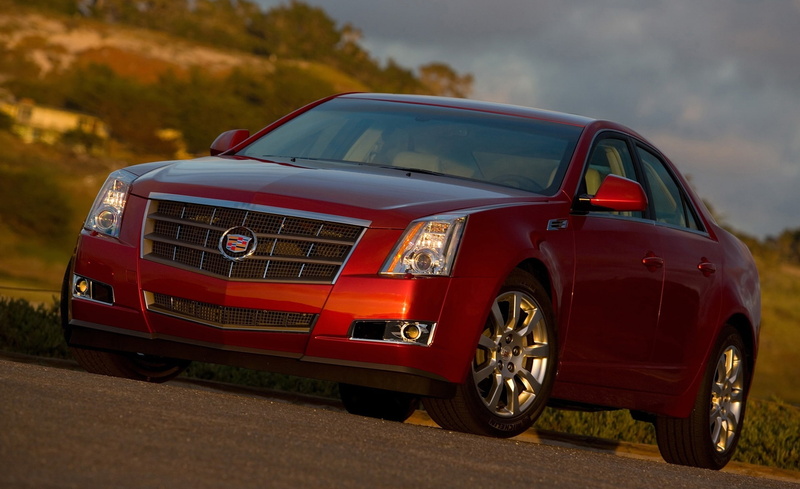 red, Cadillac, sky, vintage car, 1080P, nature, motor vehicle, road, headlight, metal, cts, outdoors, land vehicle, day, journey, car, transportation