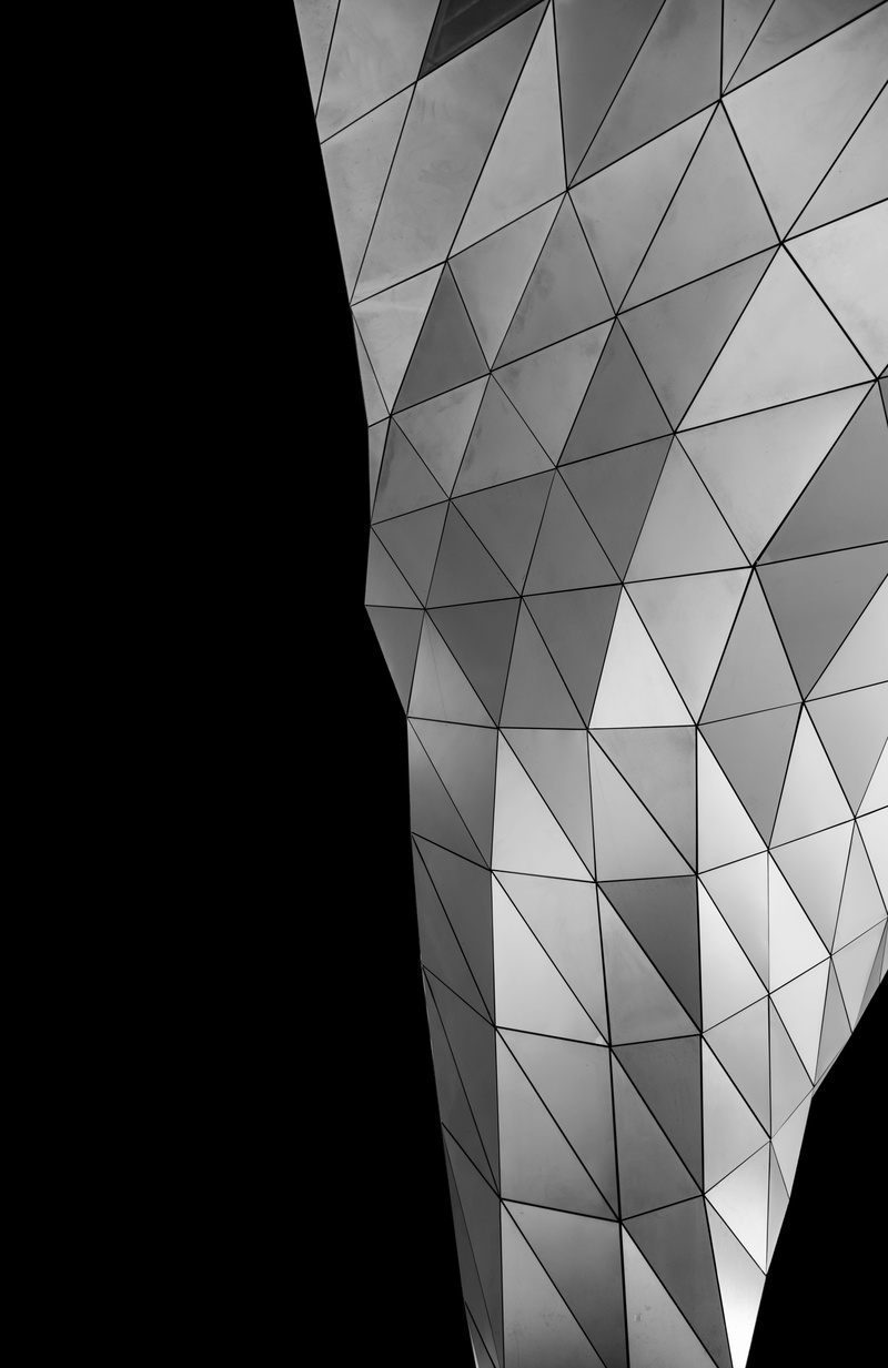 geometric, copy space, day, wall - building feature, geometric shape, design, museum, architecture, ceiling, triangle, sunlight, blackandwhite, lockscreen