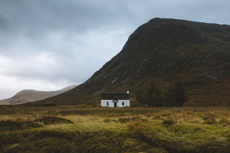 house, 5K, sky, outdoors, tranquility, scenics - nature, beauty in nature, architecture, cloud - sky, nature, land, mountain, day, mountai, near, non-urban scene