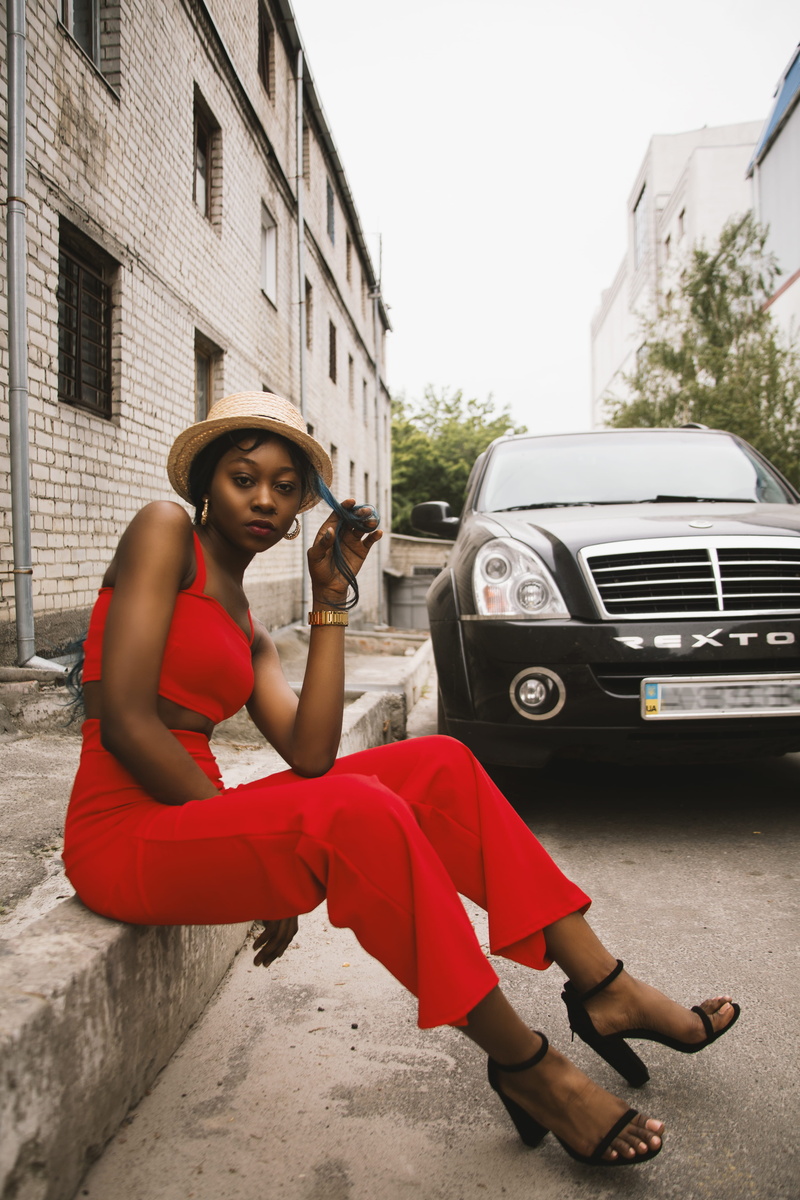 outfit, daylight, young adult, female, real people, photoshoot, fashion, urban, leisure activity, edge, road, adult, technology, street, mode of transportation