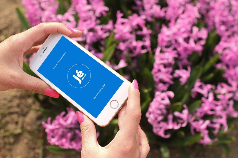 flowering plant, iphone, white, connection, communication, pink color, iphone 6, human body part, portable information device, finger, plant, day, nature