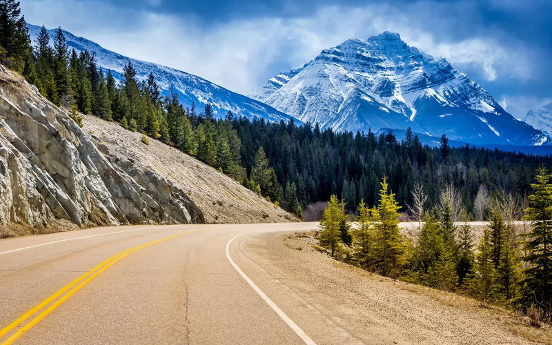 beauty of nature  hd 1920x1200, beauty in nature, mountain range, tree, diminishing perspective, sky, the way forward, double yellow line, outdoors, transportation