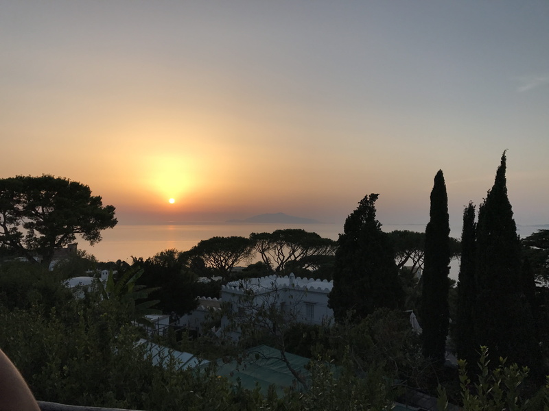 environment, tranquility, tranquil scene, italia, anacapri, silhouette, water, nature, no people, sky, scenics - nature, sunset, sun, landscape, idyllic