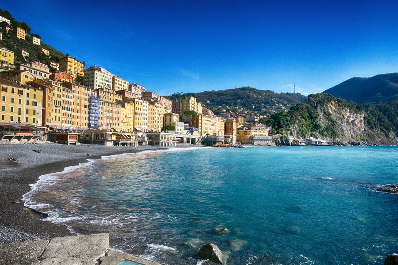 residential district, colorful, genoa, nature, mountain, landscape, beach, travel destinations, water, liguria, sky, built structure, land, 4K, travel