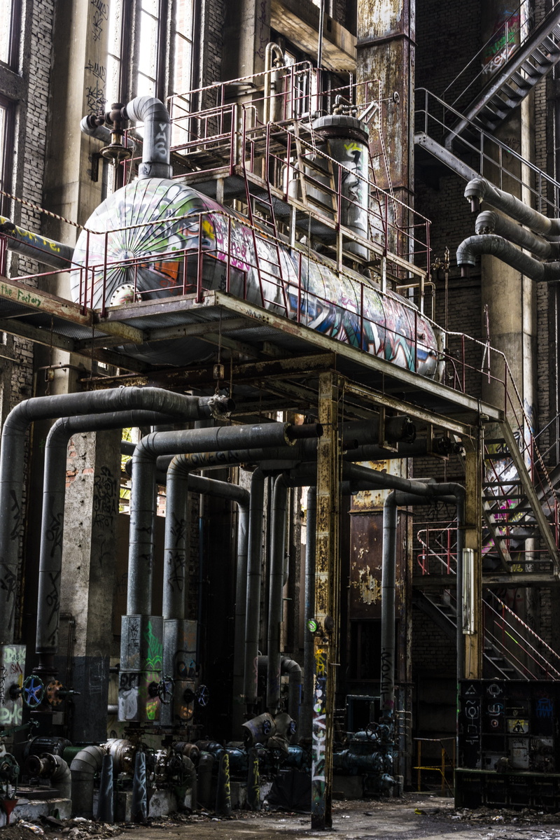 boiler, production, built structure, fuel and power generation, building, shiny, brewery, obsolete, no people, outdoors, complexity, brewery boiler, production line