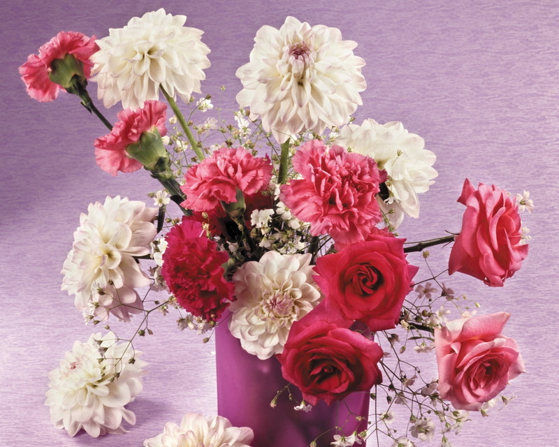 carnation, roses, arrangement, flower Head, decor, decoration, wood - Material, vase, cut Flowers, 720P, bouquet, flower, indoors, dahlia, table, carnations