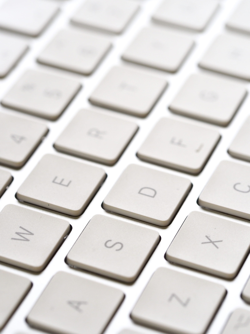 full frame, workspace, computer key, letter, simple, computer, indoors, white, laptop, computer keyboard, technology, selective focus, wireless technology