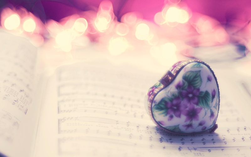 fire, simply, paper, 3d and abstract, music, heart, 2K, notes, flowers