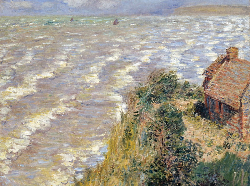 wave, Artin, landscape, Claude Monet, 1080P, house, Custom Varangeville, sea