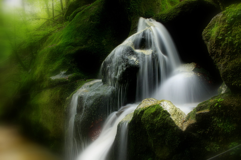 atmosphere, rainforest, scenics - nature, water, environment, long exposure, moss, nature, outdoors, fairy tales, forest, tree, waterfall, beauty in nature