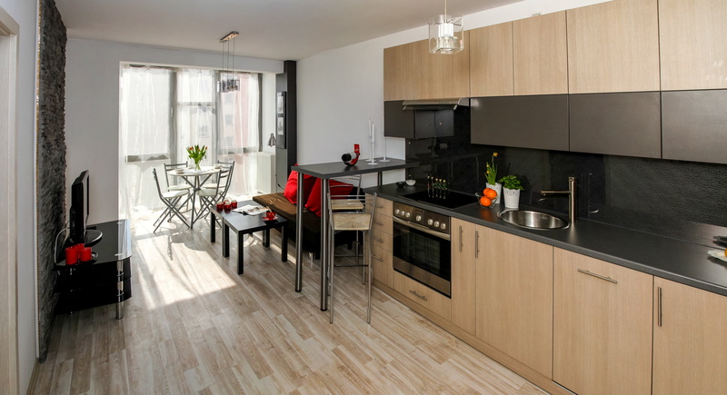 stove, domestic life, home showcase interior, cabinet, steel, wooden, domestic room, room, 2K, decoration, residential interior, oven, modern, clean, flooring