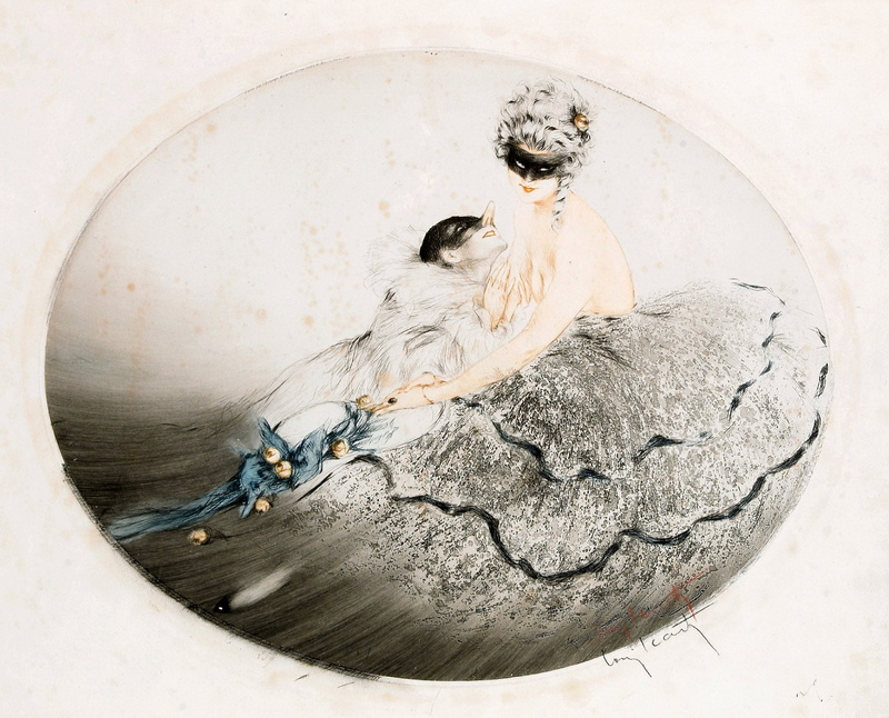 art Deco, Carnival, 1920, Louis Icart, etching and aquatint, 1080P