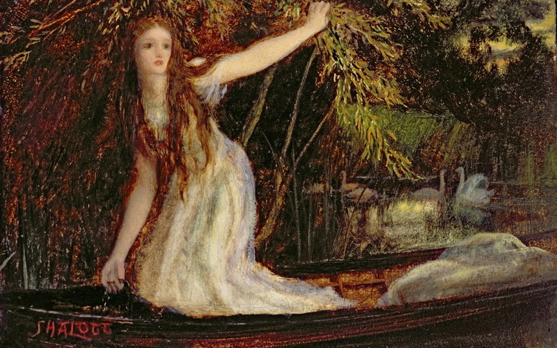 Lady of Shallot, arthur hughes, casual clothing, digital composite, pictura, art, blond hair, women, long hair, young adult, water, boat, hairstyle, beautiful woman